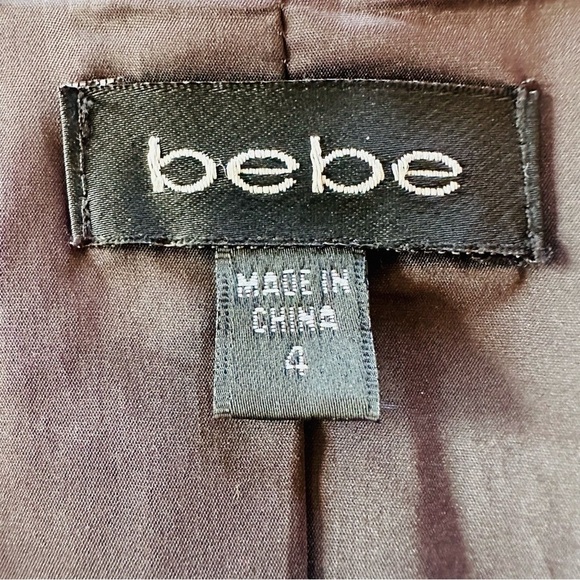 BEBE VINTAGE CORSETED LEATHER TWEED PENCIL DRESS SIZE 4 - Picture 11 of 16